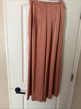 Vici Flowing Wide-Leg Skirt in Dusty Rose